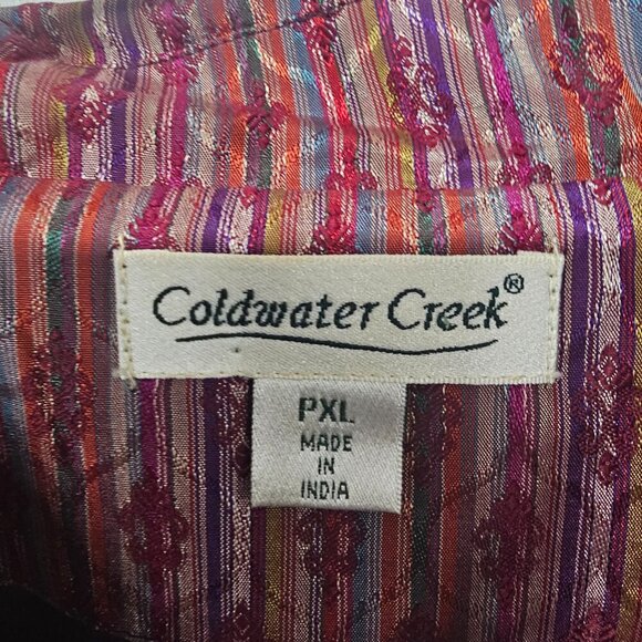 Coldwater Creek Purple Striped Boho Jacket Retro PXL - Picture 9 of 12